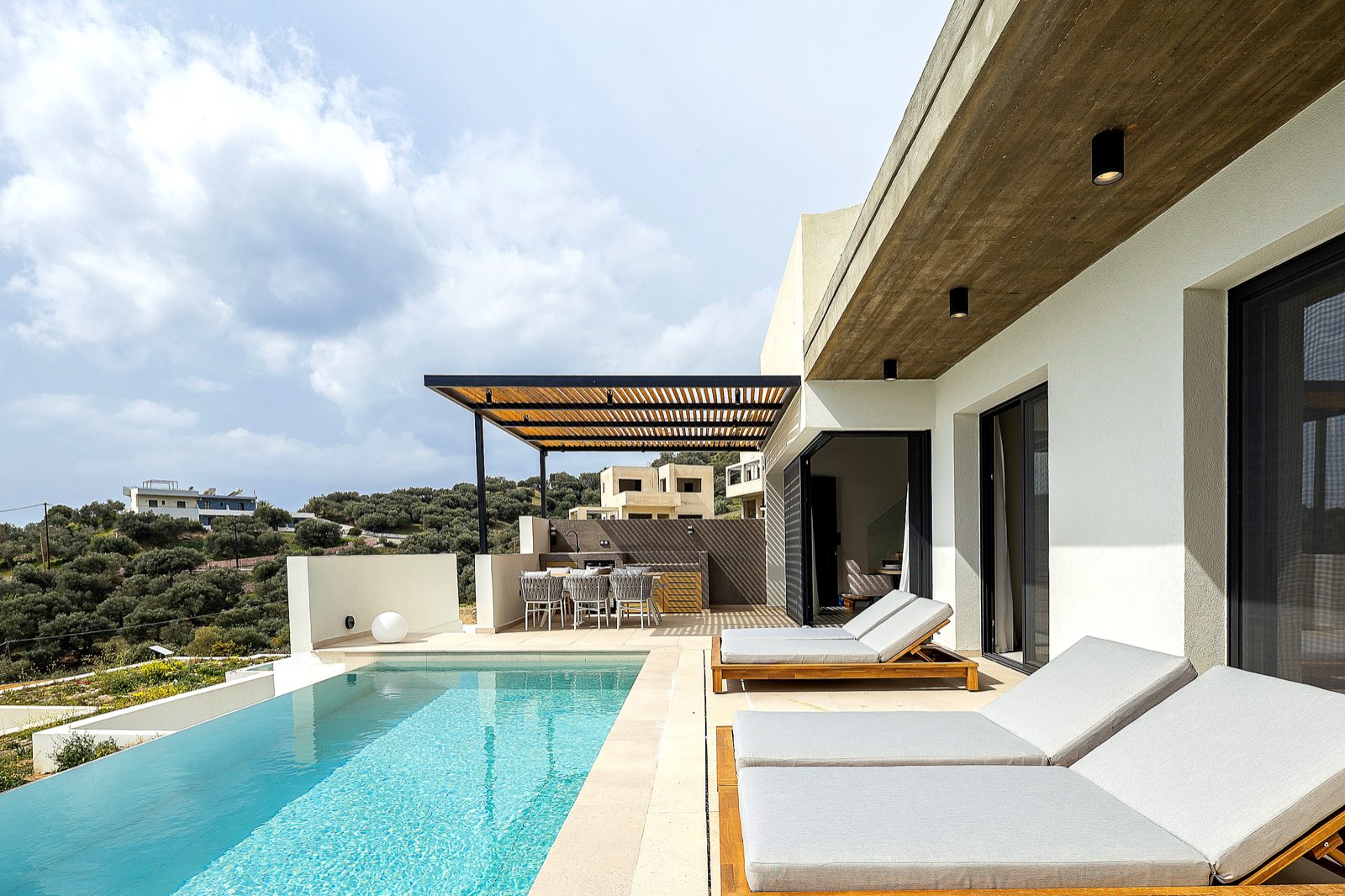 Villa exterior and pool